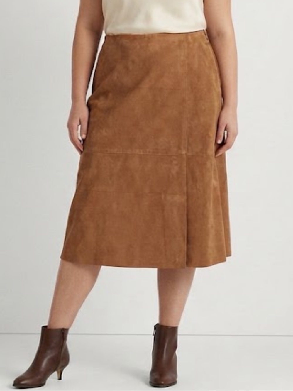 NWT Lauren Ralph Lauren Suede Skirt Size 16